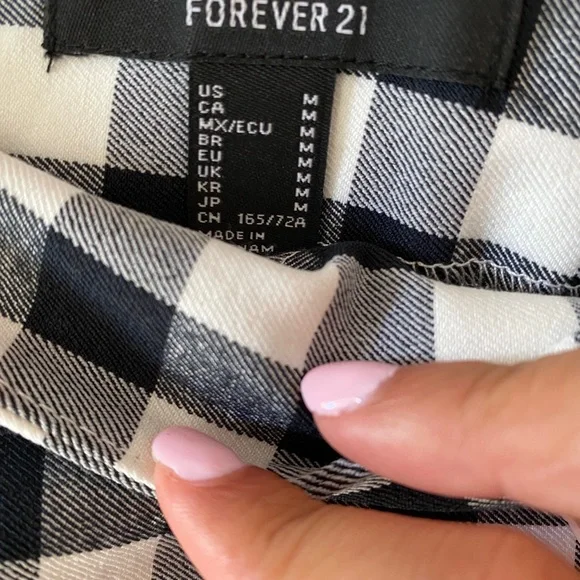 Forever 21 Black and White Checkered Midi Skirt - Picture 5 of 5